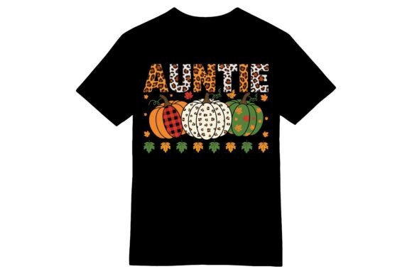 Auntie Leopard Print Pumpkin T-shirt