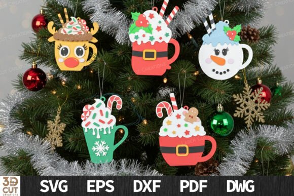 Christmas Mug Ornament Bundle SVG