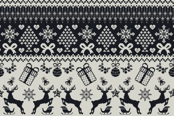 Christmas Pixel Art Seamless Pattern 2