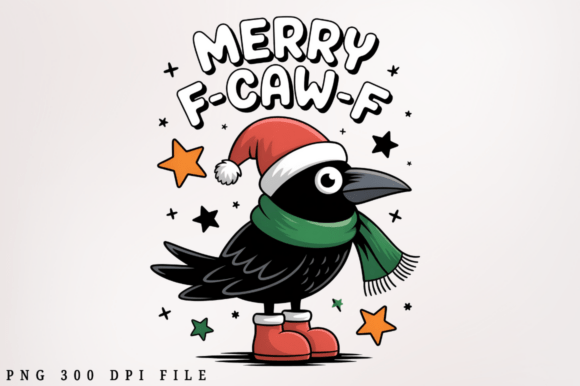 Funny Christmas F-Caw-F PNG Design