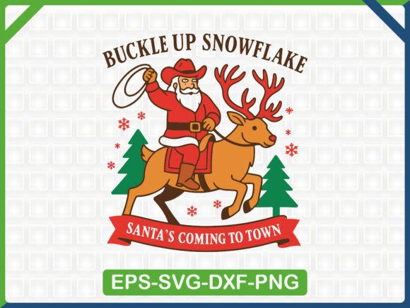 Funny Cowboy Santa Christmas Design