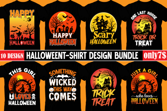 Halloween T-shirt Design Bundle