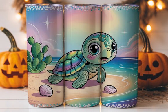 Kawaii Turtle Beach 20oz Tumbler Wrap