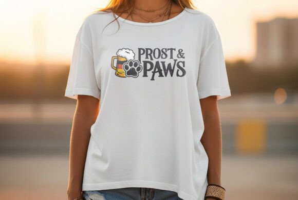 Oktoberfest Prost and Paws Funny Dog Tee