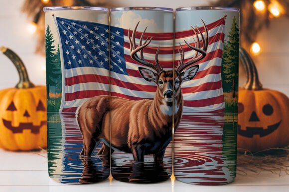 Patriotic Buck 20oz Tumbler Wrap