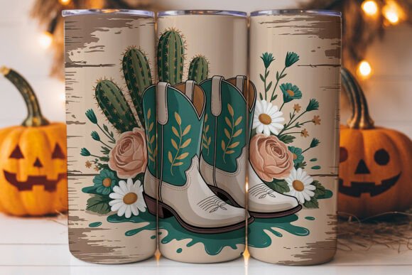 Rustic Cowgirl Boots 20oz Tumbler Wrap