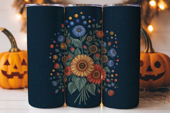Sunflower Steampunk Floral 20oz Tumbler