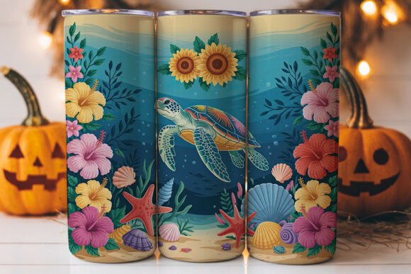 Tropical Sea Turtle Tumbler Wrap