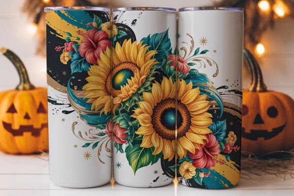 Tropical Sunflower Tumbler Wrap